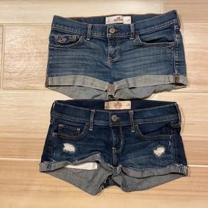 Hollister bundle of 2 denim shorts